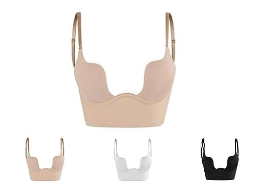 Folenzu Plunge Push-up Bra, Black, Size 36C