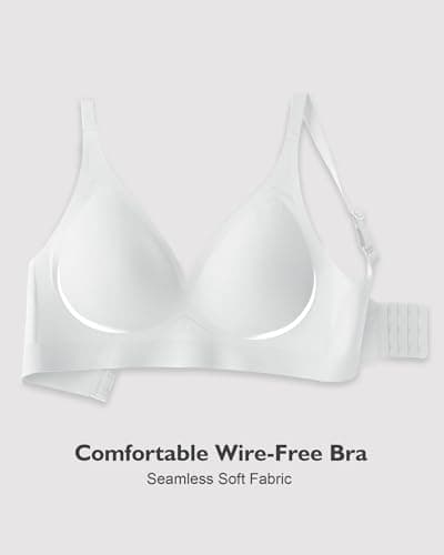 HORISUN Full Coverage V Neck Push Up Wireless Bra for Women