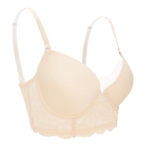 Arm Ma Low Cut Padded Push Up Plunge Bralette Underwire