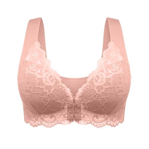 BFAFEN Seamless Pushup Bra for Women, No Underwire, Front Closure, Plus Size, Comfortable, Breathable Lace Bra