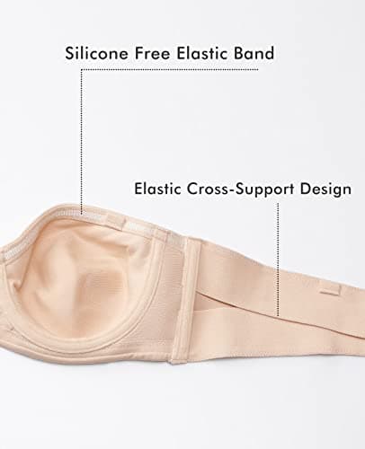 Delimira Women's Strapless Silicone-Free Minimizer Plus Size Bra