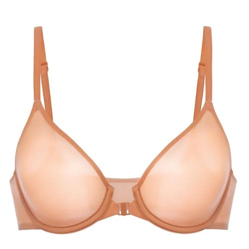 Comfortable Front Closure Bras for Women - Sheer Demi Plunge with Underwire Support