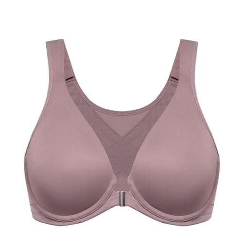 Delimira Women's Posture Plus Size Underwire Plunge Bra Back Support B-H