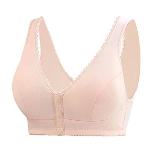 Front Snap Cotton Bras for Women - Full Support, Comfortable, No Underwire