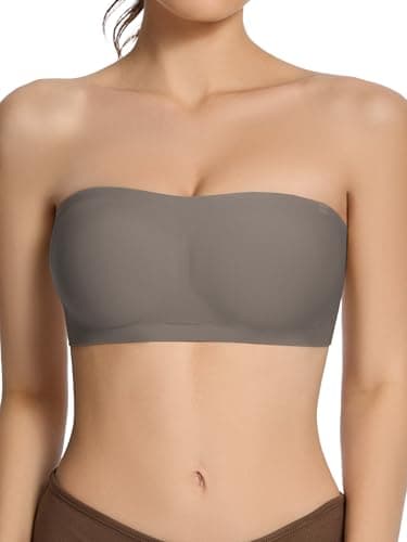HBselect Non-Slip Padded Bandeau Bra for Large Bust Women Seamless Wireless Tube Top