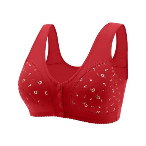 Front Snap Cotton Bras for Women - Full Support, Comfortable, No Underwire