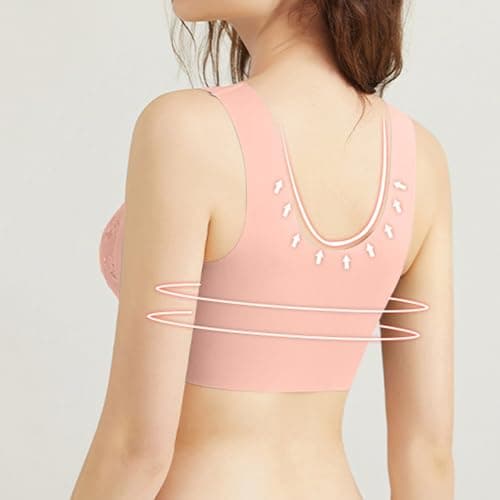 BFAFEN Seamless Pushup Bra for Women, No Underwire, Front Closure, Plus Size, Comfortable, Breathable Lace Bra