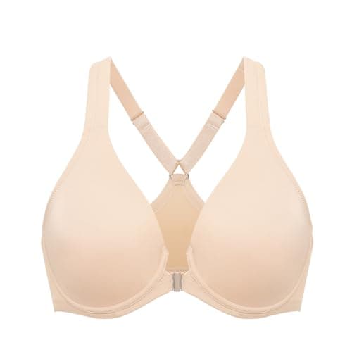 Delimira Women's Front Closure Plunge Bra with Underwire B-H Cups