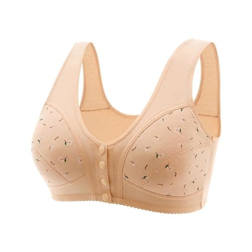 Front Snap Cotton Bras for Women - Full Support, Comfortable, No Underwire