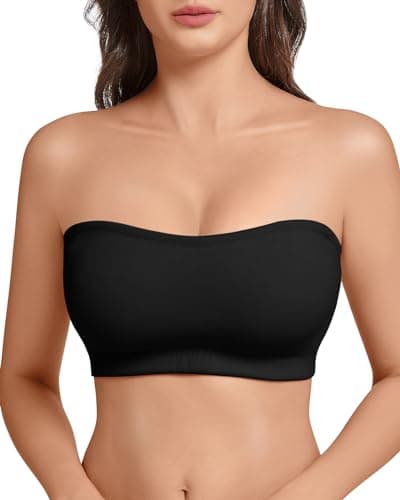 LEYSHE Non-Slip Strapless Bra with Hook and Eye Closure