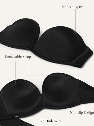 Zossav Non-Slip Padded Strapless Bras Multiway Convertible Smoothing Bandeau