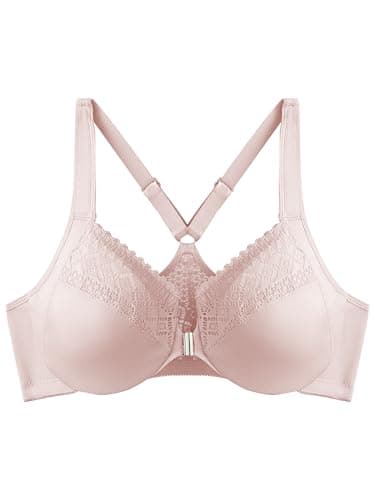 AILIVIN Women's Plus Size Front Closure Racerback Unlined Underwire Bras