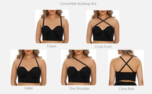 COOVOICE Longline Strapless Bra Hides Back Fat Seamlessly