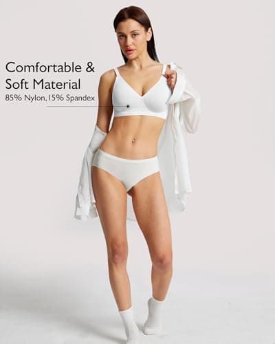 HORISUN Full Coverage V Neck Push Up Wireless Bra for Women