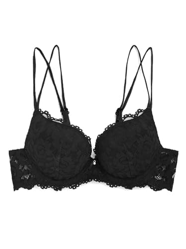 Zossav Lace Push Up Bra with Thick Padding and Underwire