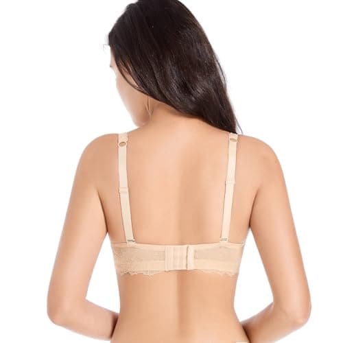 Vgplay Women's Deep Plunge Push Up Bra with Clear Straps