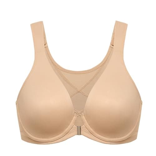 Delimira Women's Posture Plus Size Underwire Plunge Bra Back Support B-H