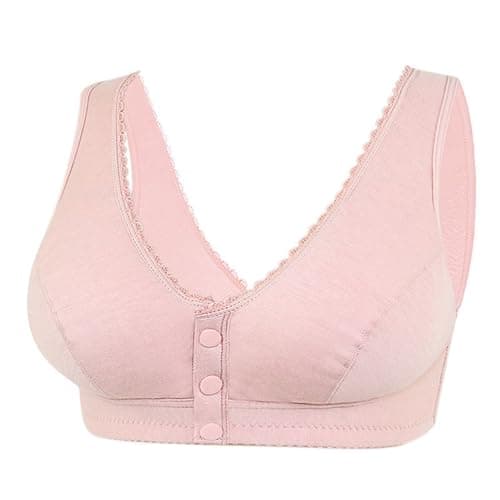 Front Snap Cotton Bras for Women - Full Support, Comfortable, No Underwire