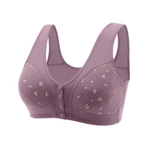 Front Snap Cotton Bras for Women - Full Support, Comfortable, No Underwire