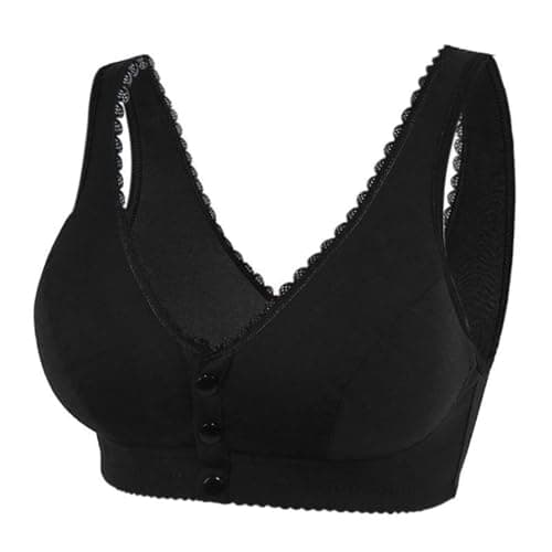 Front Snap Cotton Bras for Women - Full Support, Comfortable, No Underwire