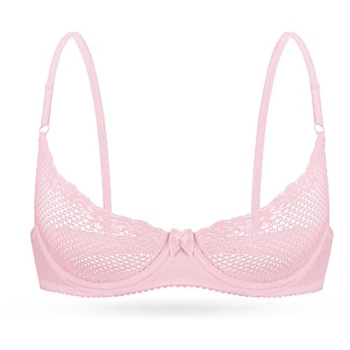 Wingslove Women's Seethrough Lace Balconette Underwire Lingerie