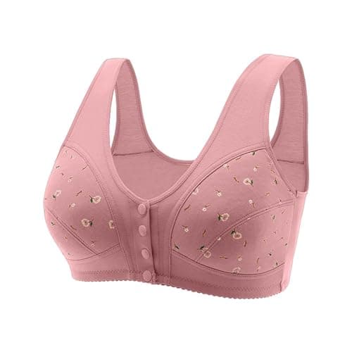 Front Snap Cotton Bras for Women - Full Support, Comfortable, No Underwire