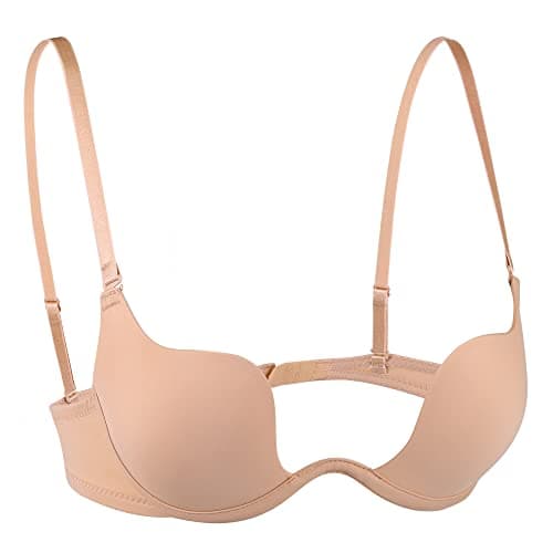 HACI Women's Deep U Plunge Push-Up Bra with Underwire