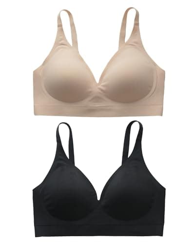 HORISUN Full Coverage V Neck Push Up Wireless Bra for Women