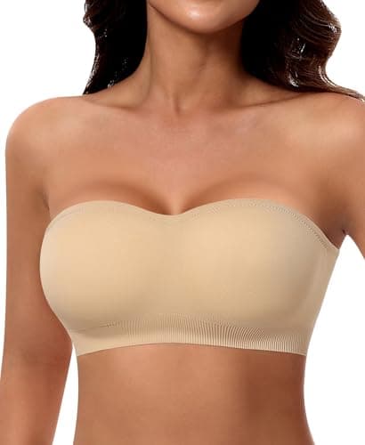 DOCUMO Women's Padded Strapless Silicone Bra