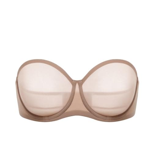 DELIMIRA Women's Comfortable Sheer Mesh Plus Size Unlined Bra