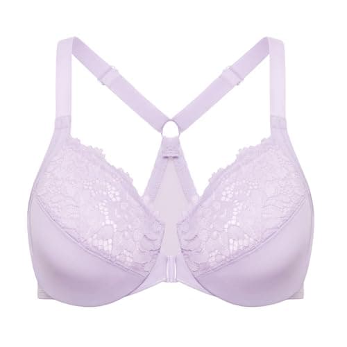 Delimira Women's Plus Size Full Coverage Lace Underwire Racerback Bra