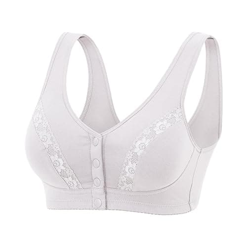 Front Snap Cotton Bras for Women - Full Support, Comfortable, No Underwire