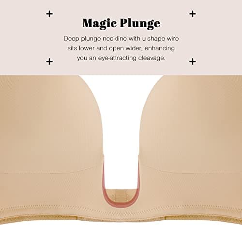 Wekofi Women's Deep V Plunge Bras for Convertible Low Back Style
