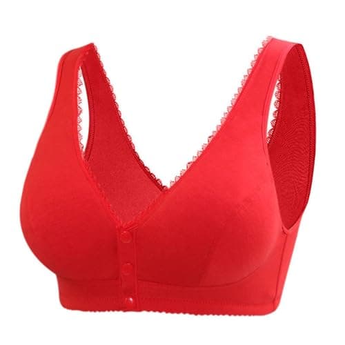 Front Snap Cotton Bras for Women - Full Support, Comfortable, No Underwire