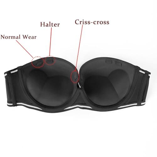 Plusexy Women's Push-Up Bra - Thick Padded Underwire(Strapless, Convertible)