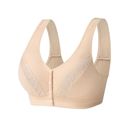 Front Snap Cotton Bras for Women - Full Support, Comfortable, No Underwire