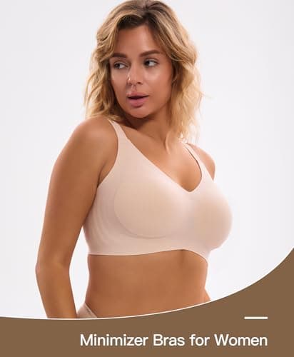 Redgray Women's Minimizer Full Coverage Bra, No Underwire, Plus Size, 34B-42E
