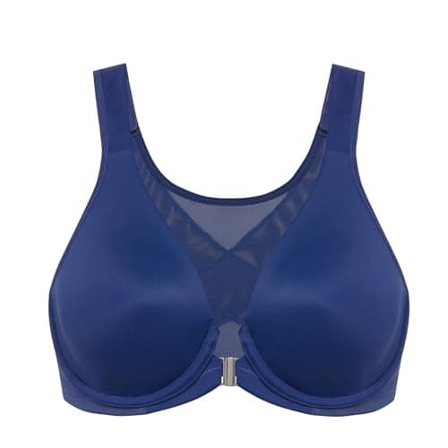 Delimira Women's Posture Plus Size Underwire Plunge Bra Back Support B-H