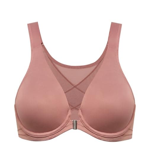 Delimira Women's Posture Plus Size Underwire Plunge Bra Back Support B-H