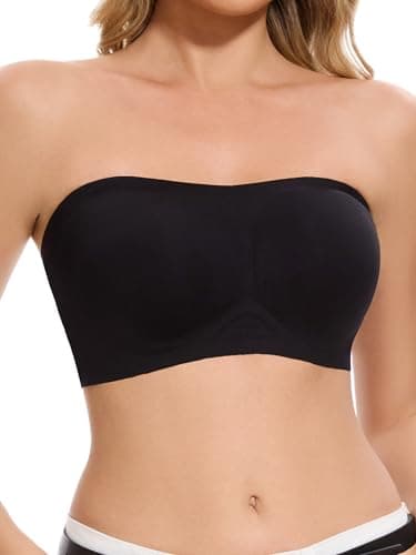 HBselect Non-Slip Padded Bandeau Bra for Large Bust Women Seamless Wireless Tube Top