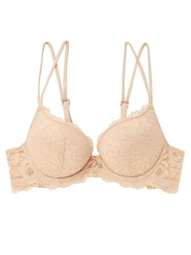 Zossav Lace Push Up Bra with Thick Padding and Underwire