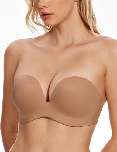 Wingslove Women's Wirefree Push Up Bra, Full Figure Multiway Contour Lift Red Carpet Red