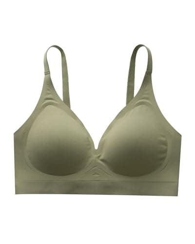 HORISUN Full Coverage V Neck Push Up Wireless Bra for Women