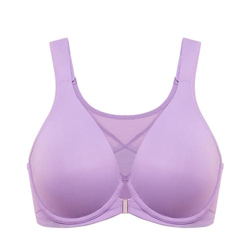 Delimira Women's Posture Plus Size Underwire Plunge Bra Back Support B-H