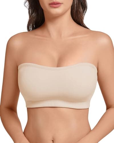 LEYSHE Non-Slip Strapless Bra with Hook and Eye Closure