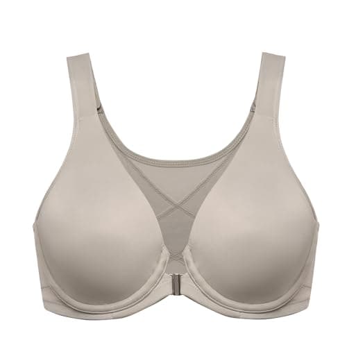 Delimira Women's Posture Plus Size Underwire Plunge Bra Back Support B-H