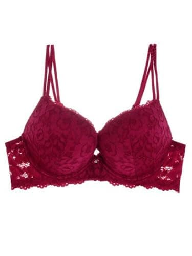 Zossav Lace Push Up Bra with Thick Padding and Underwire