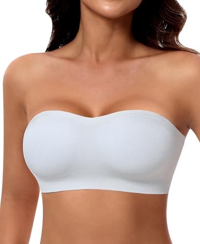DOCUMO Women's Padded Strapless Silicone Bra