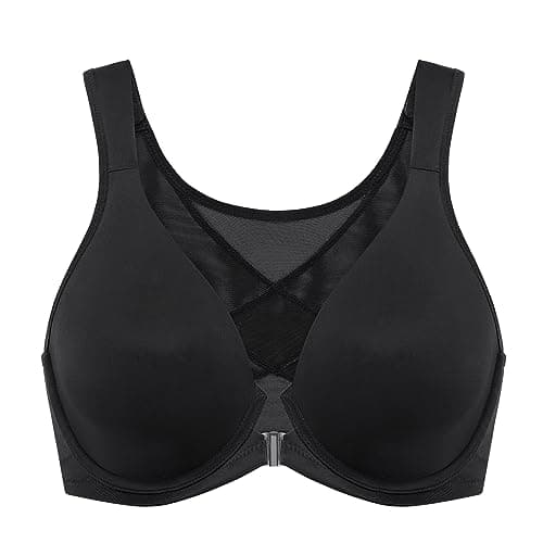 Delimira Women's Posture Plus Size Underwire Plunge Bra Back Support B-H
