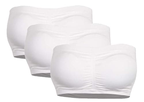 Cabales KINYAOYAO Women's Seamless Strapless Padded Bralette - 3 Packs